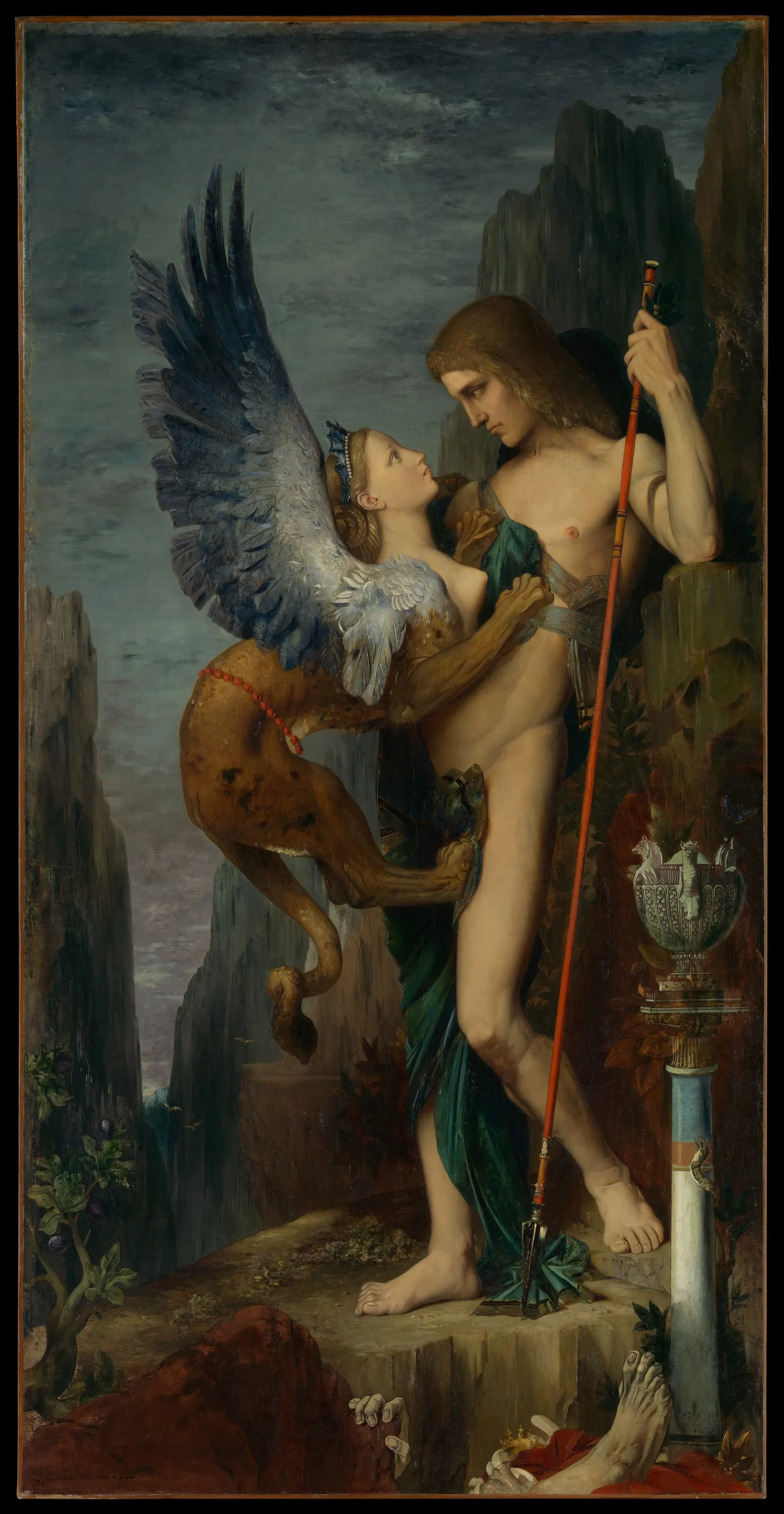 Гюстав Моро. Эдип и Сфинкс. 1864. Холст, масло, 206,4 × 104,8 см. Метрополитен-музей, Нью-Йорк