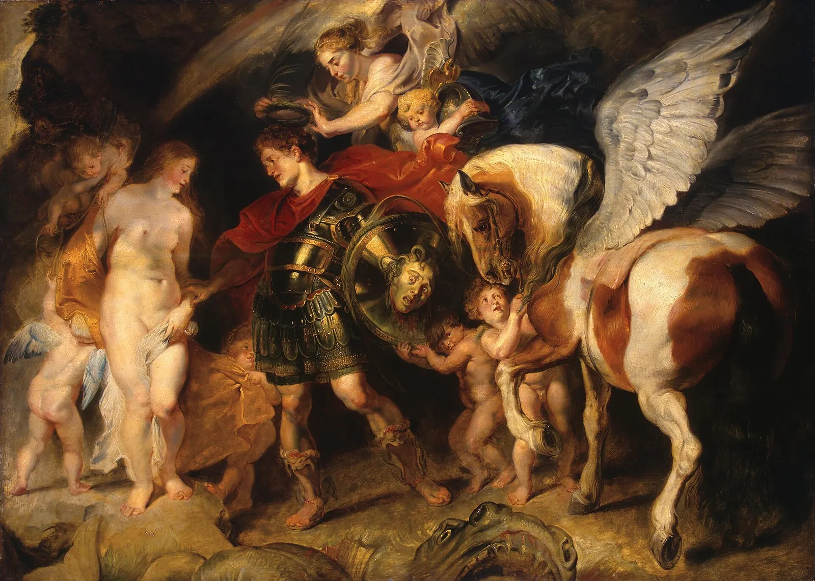 Питер Пауль Рубенс. Персей и Андромеда. Около 1620–1622. Холст (переведена с дерева), масло, 99,5 × 139 см. Государственный Эрмитаж